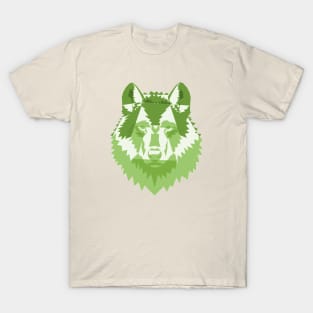 Geometric Green Wolf T-Shirt